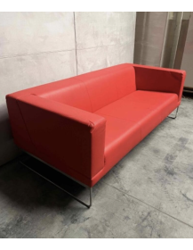 Used Tritos NOTI 3-seater sofa, red, on sled legs