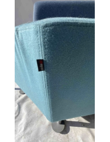 Used Penta Bejot pouf, blue, for public spaces