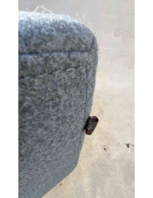 Used Penta Bejot pouf, blue, irregular shape, for public spaces