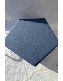 Used Penta Bejot pouf, blue, irregular shape, for public spaces