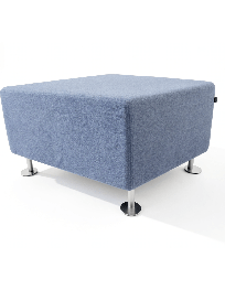 Used Penta Bejot pouf, blue, irregular shape, for public spaces
