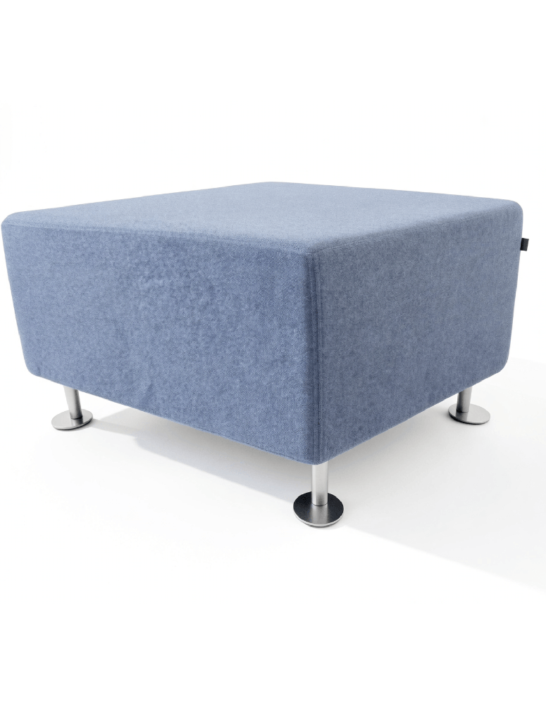 Used Penta Bejot pouf, blue, irregular shape, for public spaces