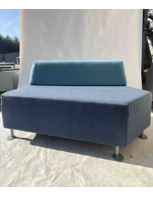 Used Penta Bejot pouf, blue, left-side, for public spaces