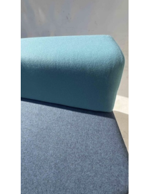 Used Penta Bejot pouf, blue, left-side, for public spaces