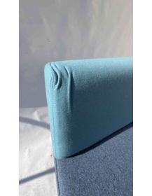 Used Penta Bejot pouf, blue, left-side, for public spaces