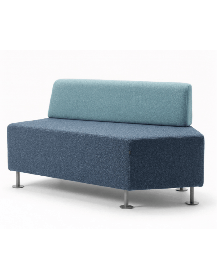 Used Penta Bejot pouf, blue, left-side, for public spaces