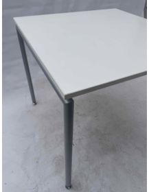 Used square Profim table, white, 80×90 cm