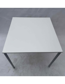 Used square Profim table, white, 80×90 cm