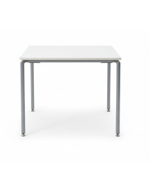 Used square Profim table, white, 80×90 cm