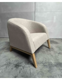 Used upholstered NOTI MULA armchair, beige, wooden legs