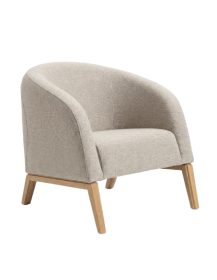 Used upholstered NOTI MULA armchair, beige, wooden legs