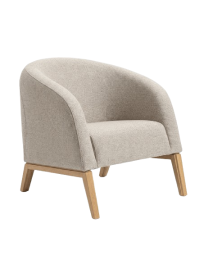 Used upholstered NOTI MULA armchair, beige, wooden legs