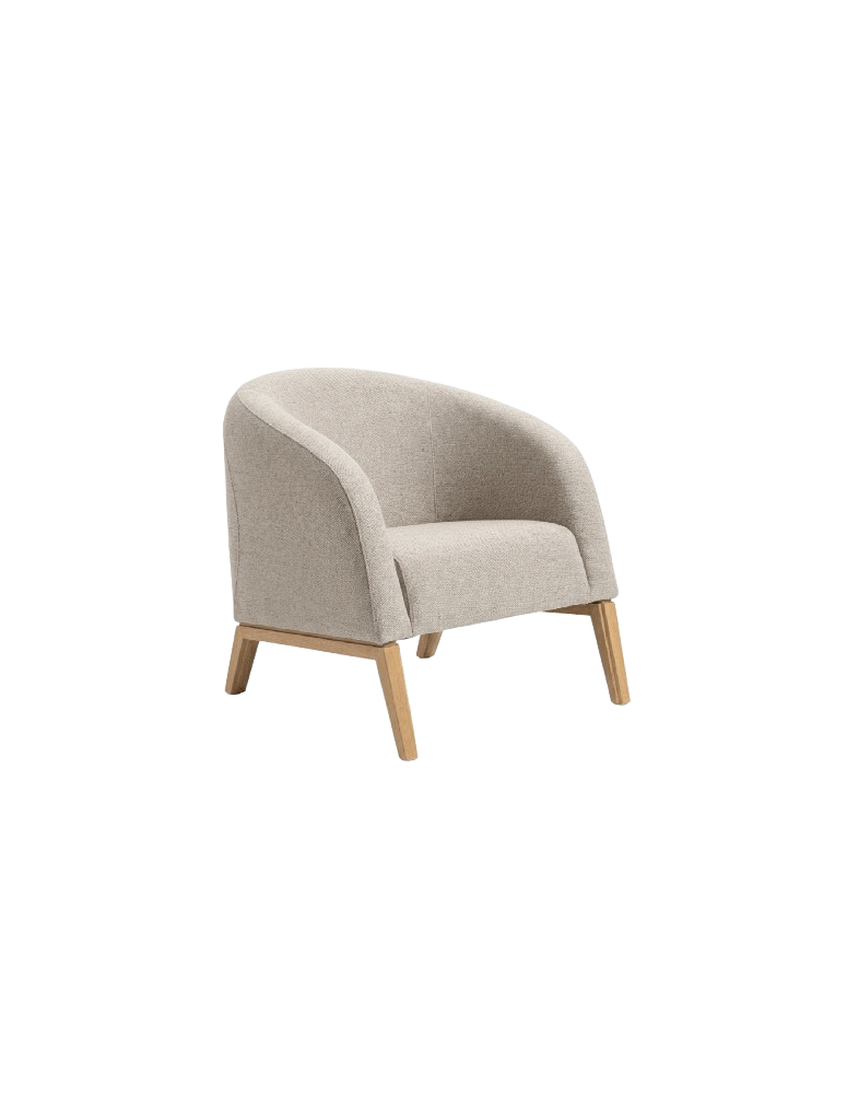 Used upholstered NOTI MULA armchair, beige, wooden legs