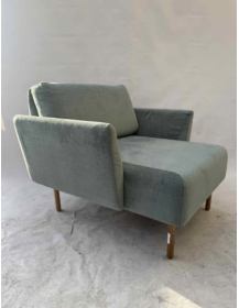 Used deep Muse NOTI armchair, sage, wooden legs