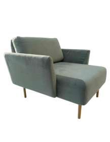 Used deep Muse NOTI armchair, sage, wooden legs