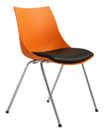 Used Bejot Shell SH 215 Chair – Orange with Black Cushion