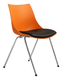 Used Bejot Shell SH 215 Chair – Orange with Black Cushion