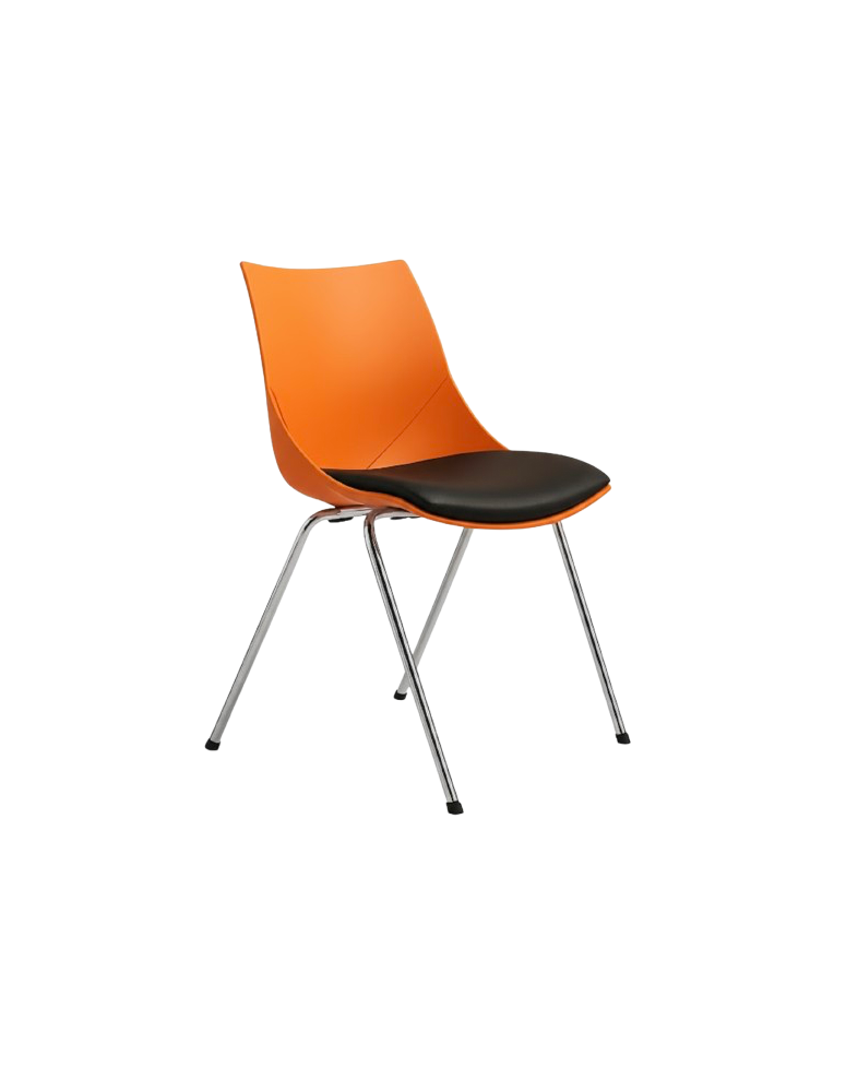 Used Bejot Shell SH 215 Chair – Orange with Black Cushion