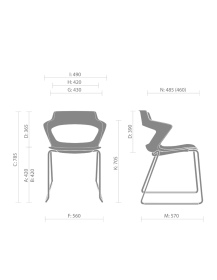 Used BEJOT SKY LINE Chair – White on Sled Base