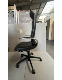 Used Dauphin Office Chair, Black, High Backrest, with Headrest