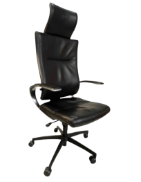 Used Dauphin Office Chair, Black, High Backrest, with Headrest
