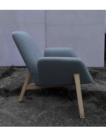 Used Noti Manta Lounge Chair, Blue, Wooden Legs