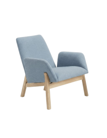 Used Noti Manta Lounge Chair, Blue, Wooden Legs