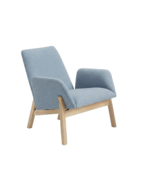 Used Noti Manta Lounge Chair, Blue, Wooden Legs