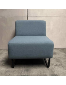 Used Riverbend Haworth Chair, Blue, Upholstered, Black Sled Base