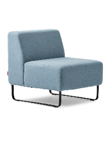 Used Riverbend Haworth Chair, Blue, Upholstered, Black Sled Base