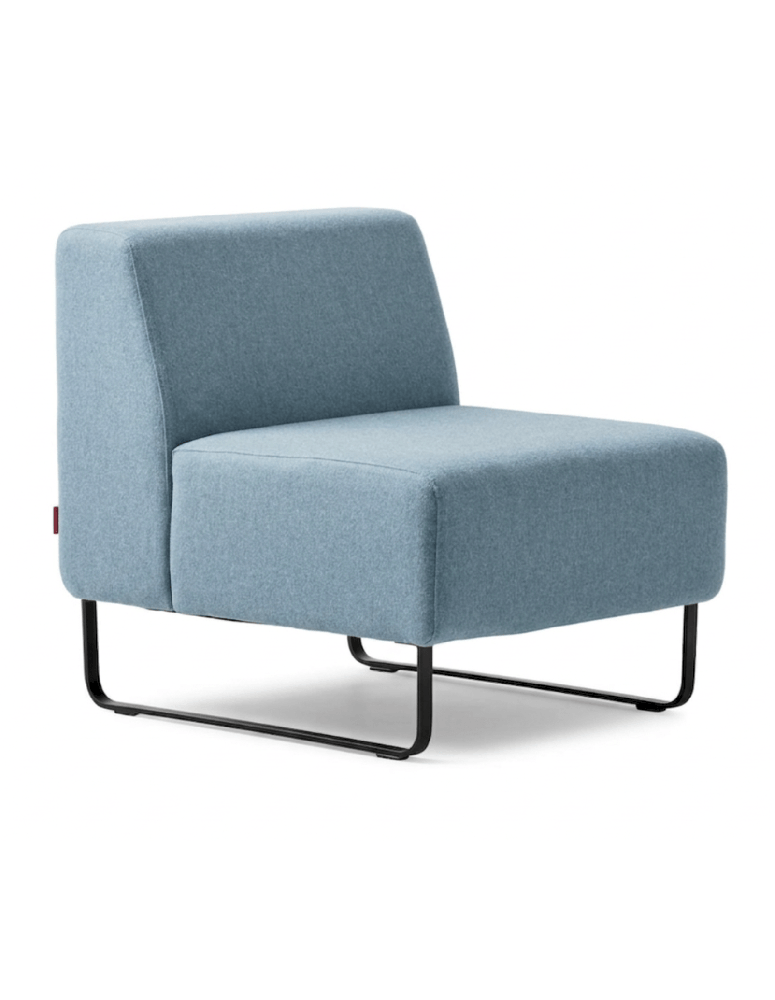Used Riverbend Haworth Chair, Blue, Upholstered, Black Sled Base