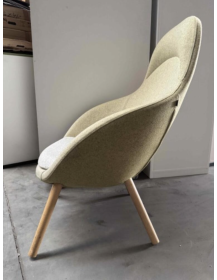 Used VIENI Wood Bejot armchair, light green upholstery, wooden legs