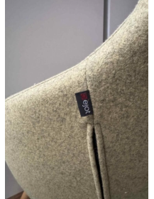 Used VIENI Wood Bejot armchair, light green upholstery, wooden legs