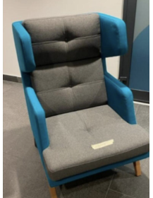 Used Profim October Chair, High Back, Gray-Blue