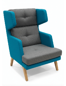 Used Profim October Chair, High Back, Gray-Blue