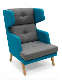 Used Profim October Chair, High Back, Gray-Blue