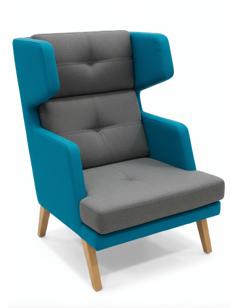 Used Profim October Chair, High Back, Gray-Blue