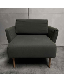 Used Muse NOTI Deep Chair, Gray/Graphite, Wooden Legs