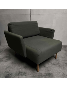 Used Muse NOTI Deep Chair, Gray/Graphite, Wooden Legs