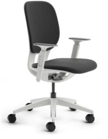Used LIM Less Is More Chair, White Base, Gray Upholstery
