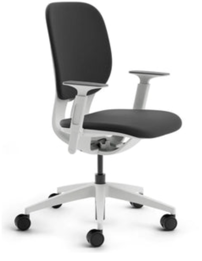Used LIM Less Is More Chair, White Base, Gray Upholstery