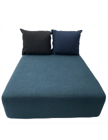 Used Le Monde Noti Sofa Module, Pouf with Backrest, Navy
