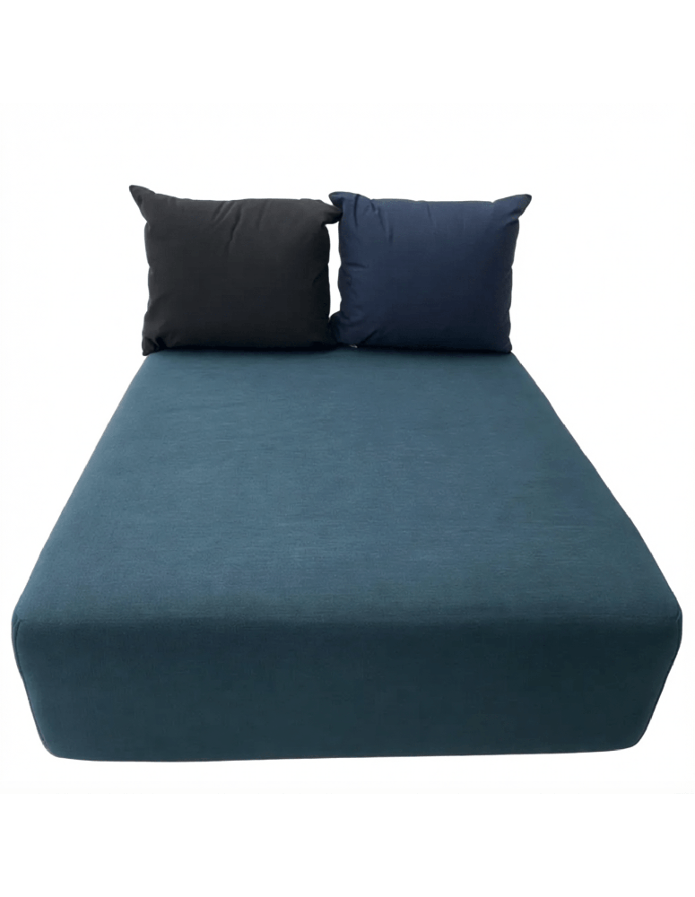Used Le Monde Noti Sofa Module, Pouf with Backrest, Navy