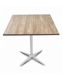 Used square table 80×80 cm, walnut top, white leg