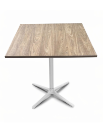 Used square table 80×80 cm, walnut top, white leg
