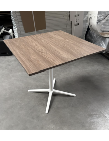 Used square table 80×80 cm, walnut top, white leg
