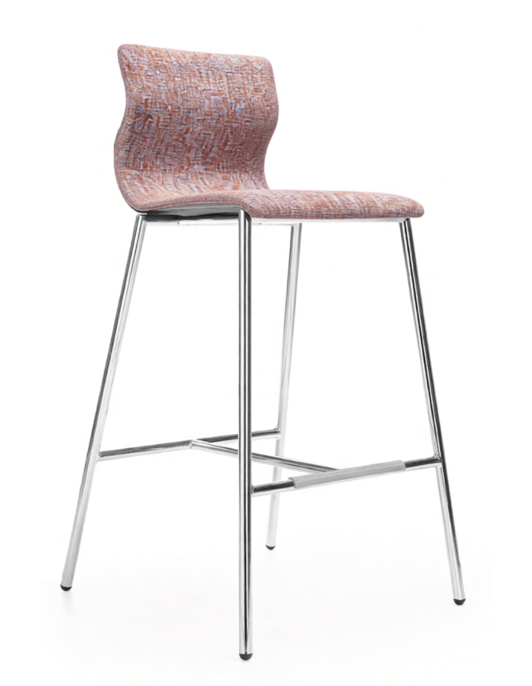 Uzywany-hoker-barowy-Evora-tapicerowany-melanz-nozki-srebrne-zerowastedesign-outlet-mebblowy