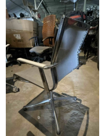 Used ICF conference chair, gray, mesh, swivel, chrome base