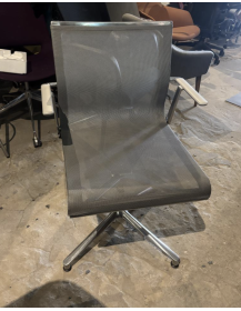 Used ICF conference chair, gray, mesh, swivel, chrome base