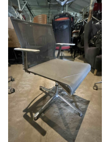 Used ICF conference chair, gray, mesh, swivel, chrome base
